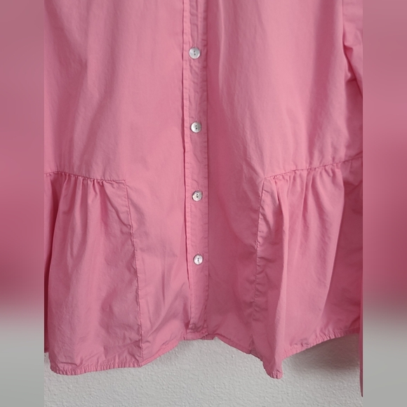 Zara Pink Button-Front Peplum Blouse - Picture 3 of 8
